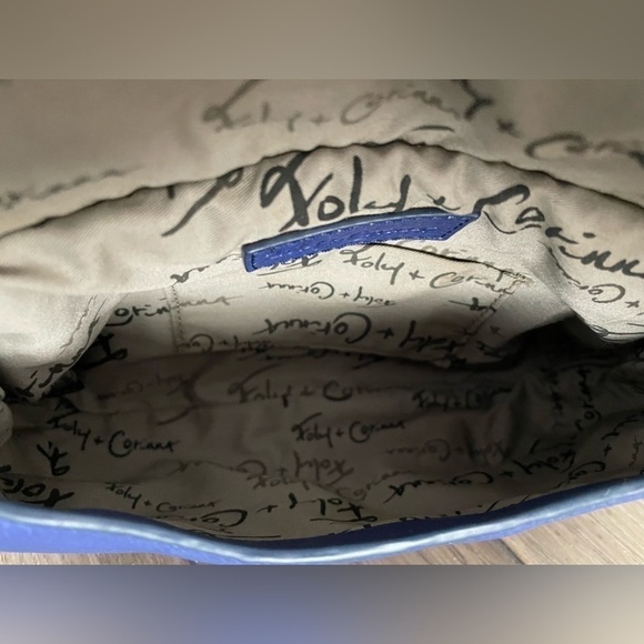 VGUC, Foley + Corinna Blue Pebbled Leather Shoulder Bag - Picture 3 of 5